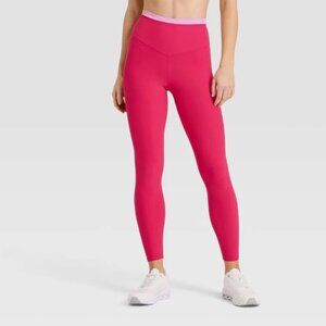 JoyLab Women's High-Rise Piped 7/8 Leggings Red/Pink XXS NWT